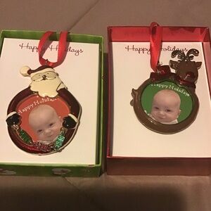 Reindeer and Santa frame ornaments. New